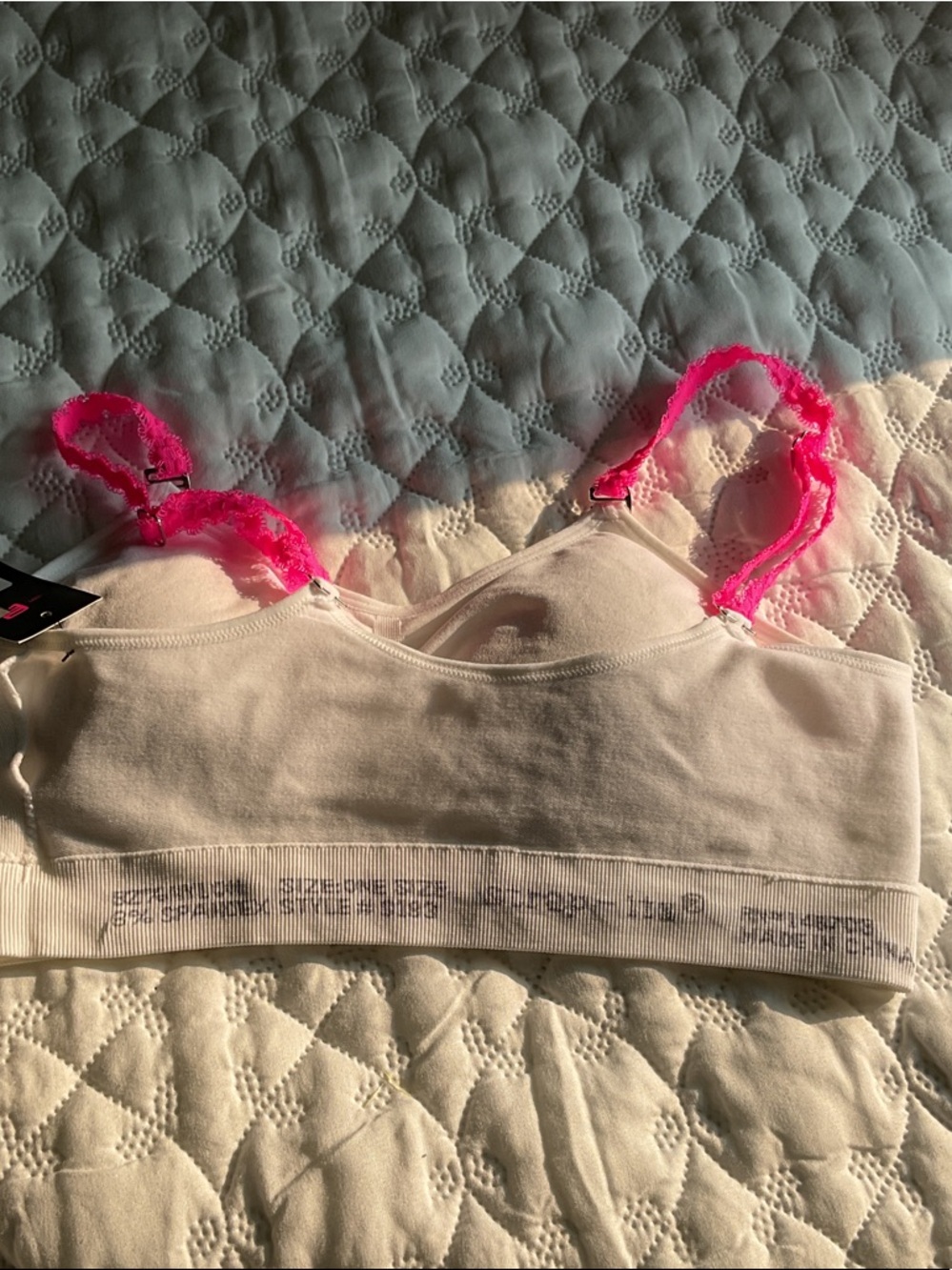 Bralette with Hot Pink Lace Straps - Picture 5 of 5
